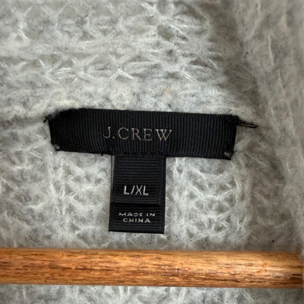 J. Crew Light Gray Ribbed Open-Front Cardigan Coat - Picture 8 of 14